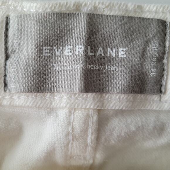 NWT Everlane Curvy Cheeky Jean High Rise Straight Size 34R White Classic Coastal - Picture 7 of 12